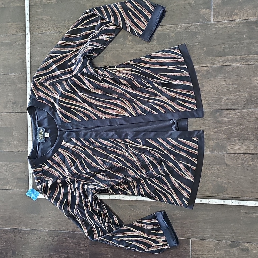 Bob Mackie Black and Gold Sequin Jacket